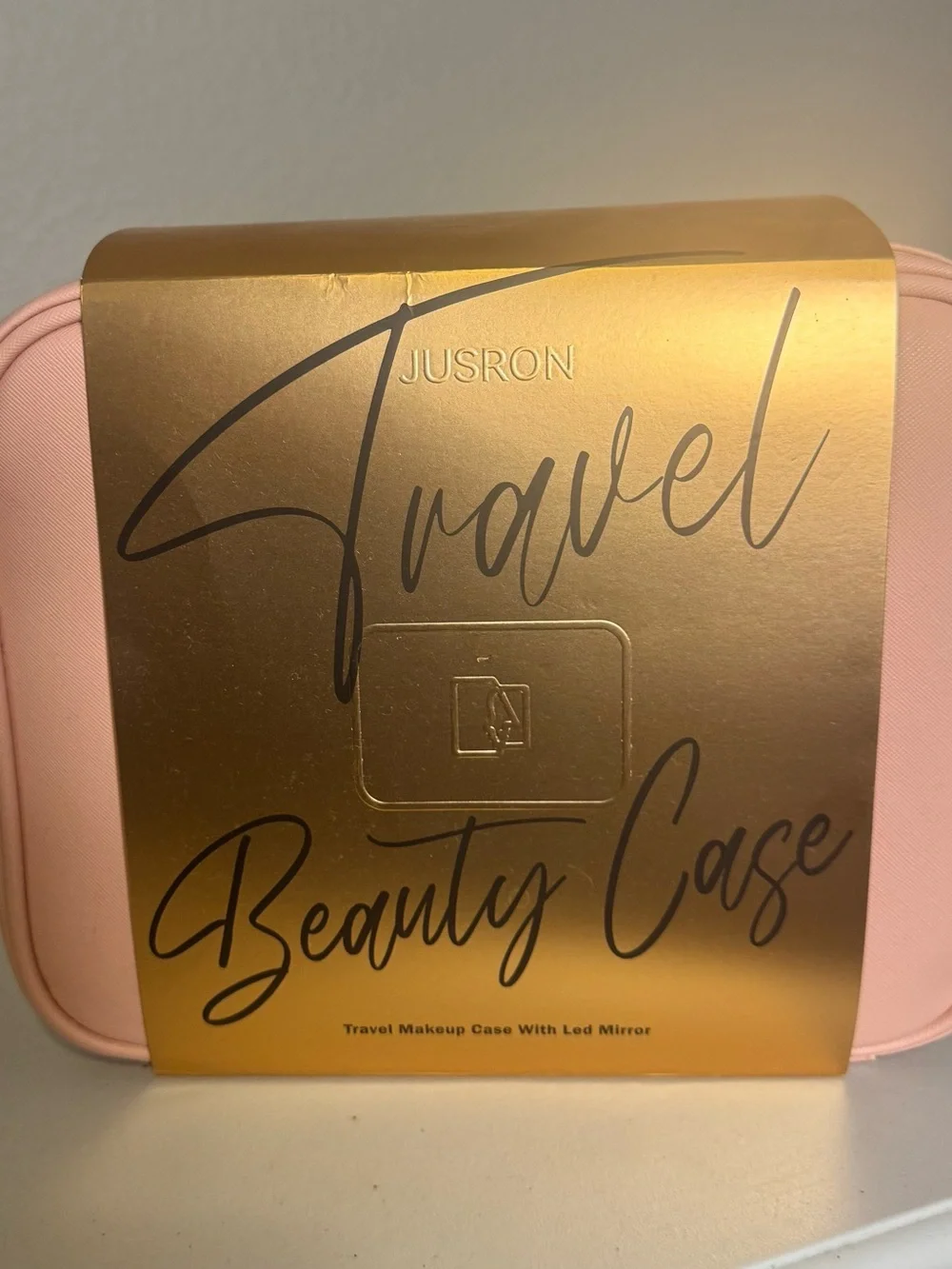 Jusron Pink Beauty Travel Beauty Case Train Case Storage case Lighted Mirror NWT